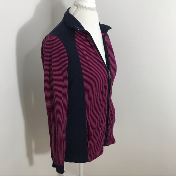 Lauren Ralph Lauren Active Pink and Blue Zip Up Sweater - Picture 4 of 11